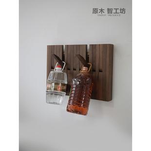 E1木智工坊黑胡桃木电FVP表箱遮挡衣架W墙挂钩客厅衣帽原架电表壁