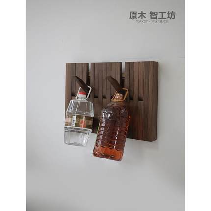 E1木智工坊黑胡桃木电FVP表箱遮挡衣架W墙挂钩客厅衣帽原架电表壁