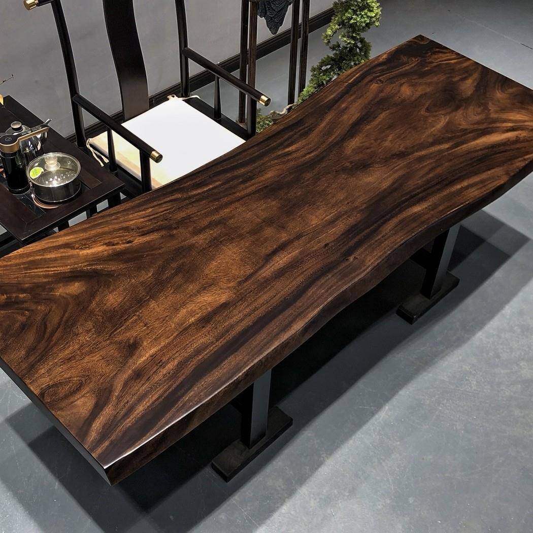 南美黑胡桃大板进销222*79*6实木特惠直家具花柚木茶口桌餐桌巴老