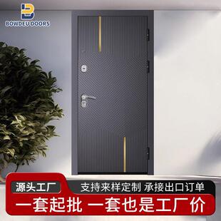 前钢后木入户门家用防盗入户门木门拼接插板门俄罗斯铁门源头工厂
