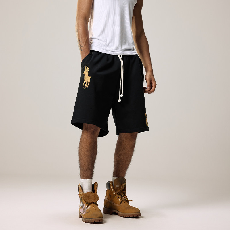 Remedy【R夫劳伦】夏季国潮刺绣宽松五分裤美式潮牌休闲短裤男女,男装,休闲裤,淘宝优惠券,粉丝福利购,淘宝优惠卷