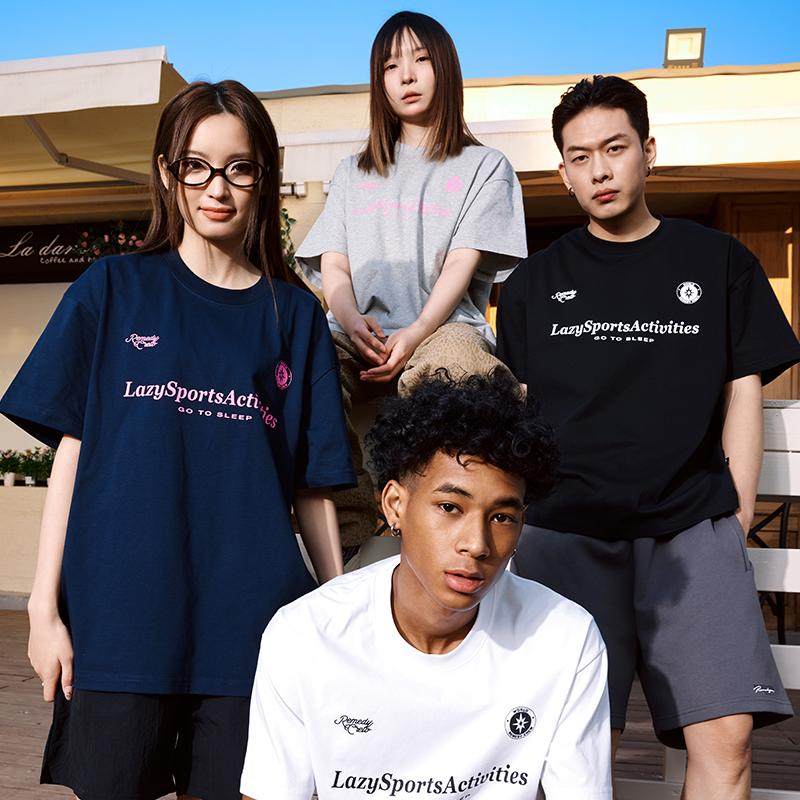 Remedy美式复古潮牌字母宽松体恤国潮夏季索罗娜情侣短袖T恤男女,男装,T恤,淘宝优惠券,粉丝福利购,淘宝优惠卷