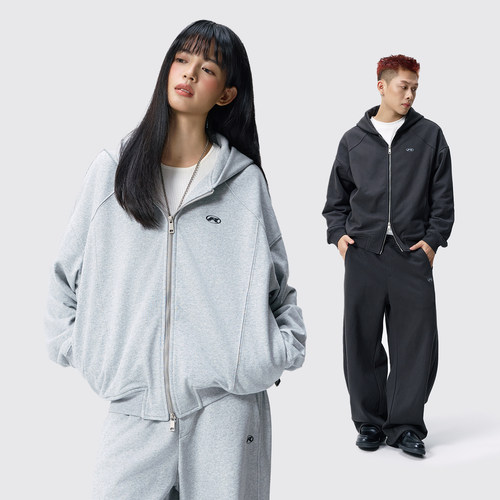 Remedy 美式基础剪裁连帽卫衣男女秋季cleanfit短宽休闲帽衫外套