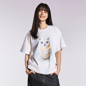 国潮情侣短袖 Remedy 潮牌猫头鹰烫钻宽松圆领体恤上衣夏季 T恤男女