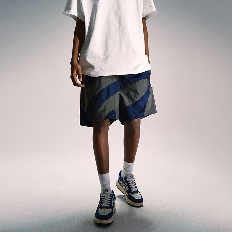 Remedy潮牌海纹尼龙沙滩五分中裤子夏季美式复古运动休闲短裤男