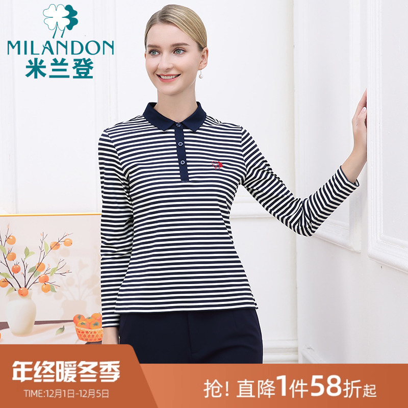 米兰登长袖翻领时尚妈妈装春秋