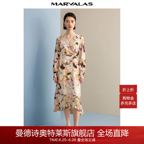 曼德诗简约通勤茶歇裙气质