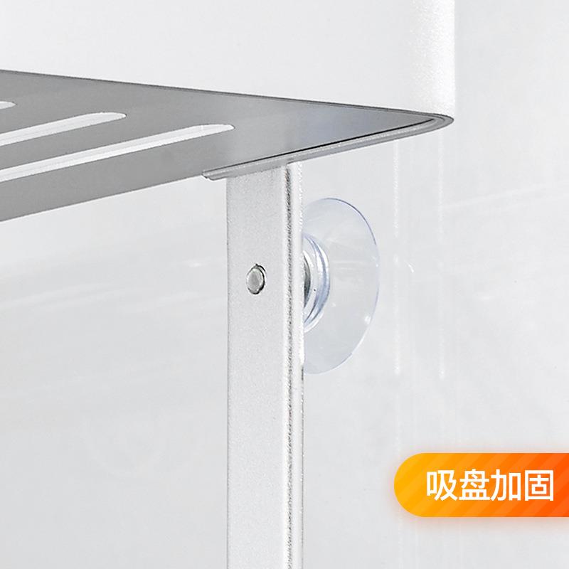 淋浴房挂篮太空铝黑色洗澡间收纳双层免打孔冲凉房浴室置物架壁挂