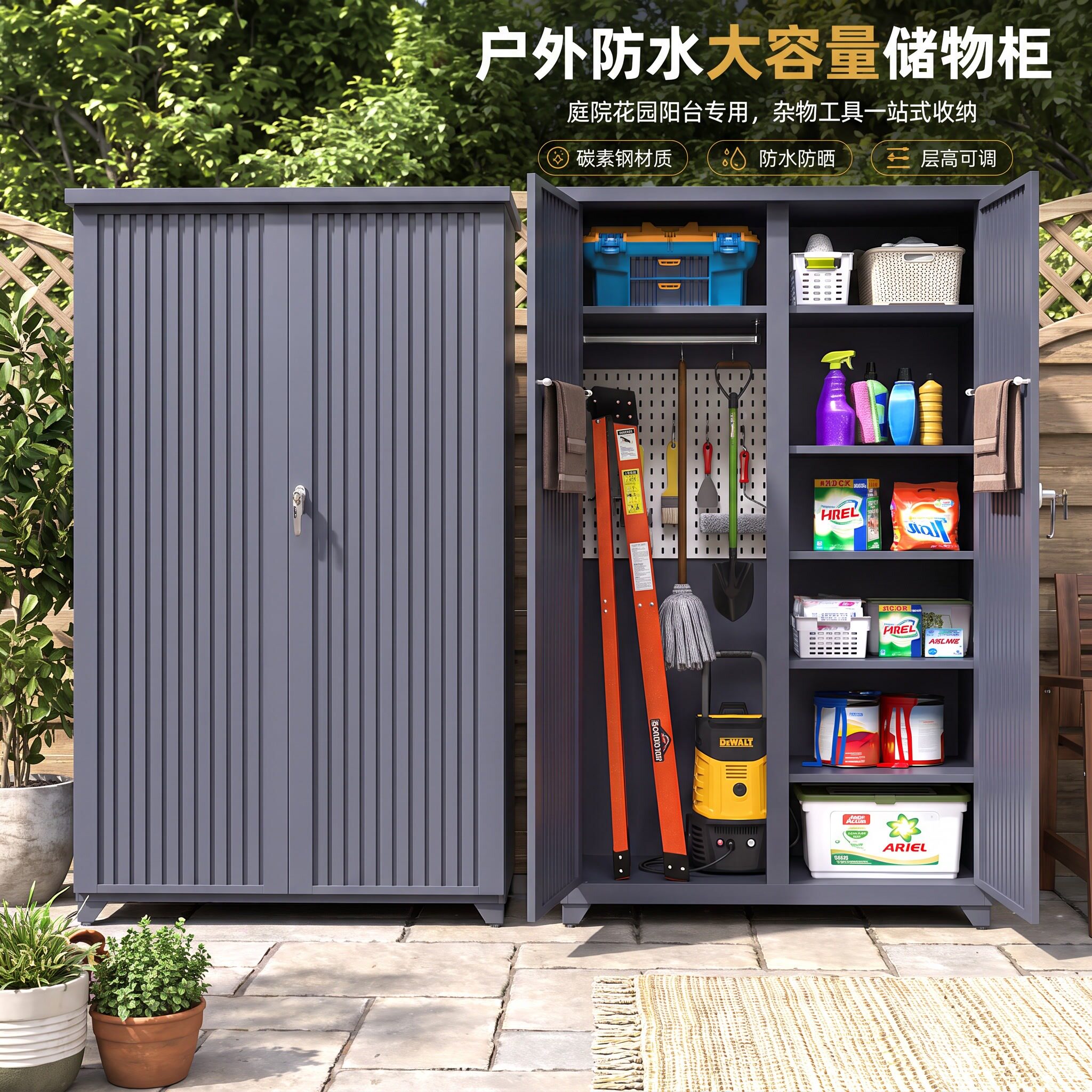 户外防雨防水收纳柜室外储物柜
