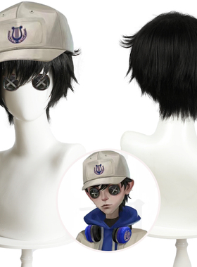 佣兵电竞皮cos假毛男黑色短发oph碎盖头第五人格奈布萨贝达全头套