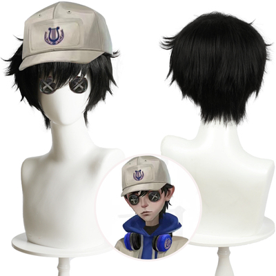 佣兵电竞皮cos假毛男黑色短发oph碎盖头第五人格奈布萨贝达全头套