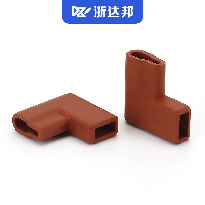 2.8旗形硅胶护套 110弯头双线绝缘耐高温护套 旗形硅胶插簧护套
