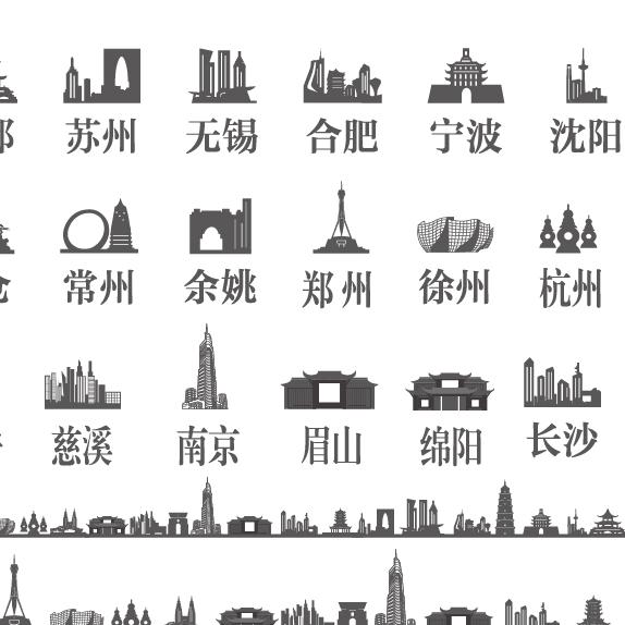 全中国郑州徐州杭州许昌西安慈溪南京眉山绵阳长沙余姚建筑素材