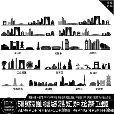 苏州张家港昆山相城常熟吴江吴中太仓姑苏高新城市工业园区素材