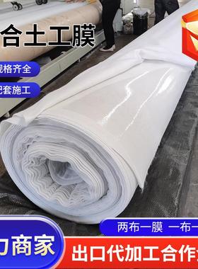 土复合工膜两布一PLT膜人工湖河道水库蓄池鱼塘防渗ehdp复水合土