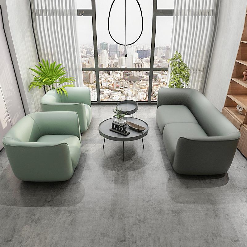 商务沙接待会洽谈座软垫椅子简约办公发现代卡sf005沙发茶几客组