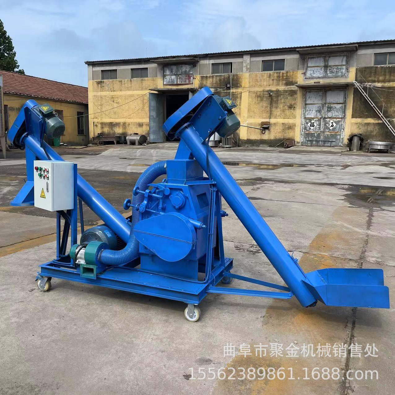 自动进料粮食曲粉碎碎机高粱玉米破碎LDX机多功能粉机对大辊挤扁