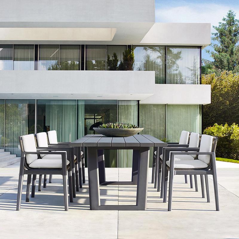 梅萨桌椅定制别墅户外桌椅庭院防晒防水花园户具外家台阳休藤编闲