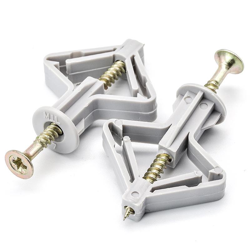 飞机石膏板尼膨龙钉胀螺型丝套装塑料蝴蝶型膨胀955管纤维板螺丝