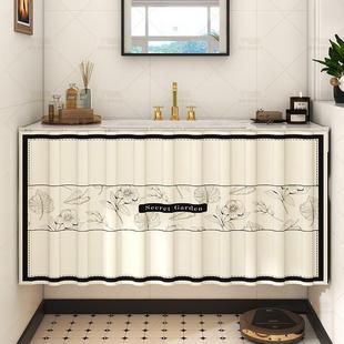 美式卫生间防水遮挡帘洗漱台杂物柜防尘遮丑帘洗手台浴室柜挡水帘