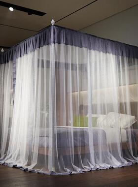 CB三开门蚊帐2.0x2.2家用老式1.2米2米1.8m1.5m床落地加密宫廷纹