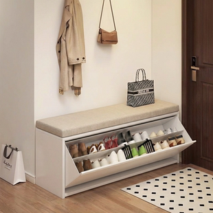 可坐钢制鞋柜坐凳一体长条形家用入户室外楼道翻斗鞋柜门口换鞋凳