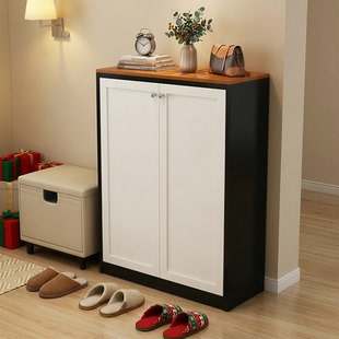 包豪斯鞋柜钢制家用门口铁皮玄关柜阳台ins风大容量入户金属鞋柜