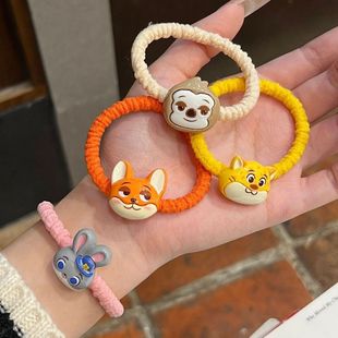 卡通疯狂动物城朱迪尼克发圈甜美少女高弹力皮筋网红闺蜜超萌发绳