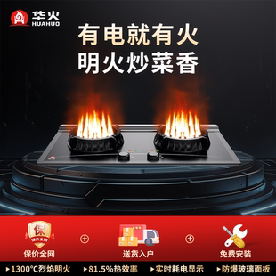 华火电燃双灶6KW大功率电燃灶酒店餐厅厨房商用猛火电火灶