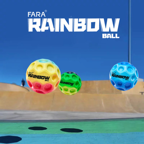 FARA彩虹球弹射球儿童玩具高弹力球户外运动亲子互动解压玩具球