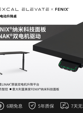 Elevate F5意大利进口Fenix桌板黑色亲肤触感LINAK双电机免费安装