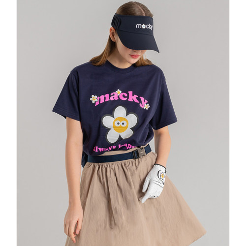 MACKY GOLF潮牌100%纯棉短袖圆领高尔夫服装T恤女