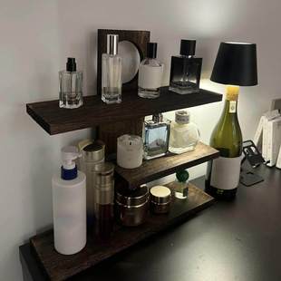 中古风香水置物架高级感香薰护肤品桌面收纳架化妆品收纳架梳台架