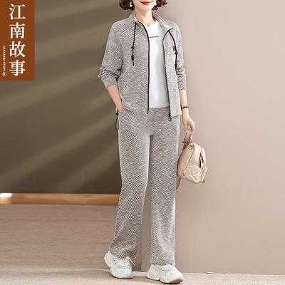 JIANGNAN STORY/江南故事妈妈2025春款休闲运动套装中老年女套装
