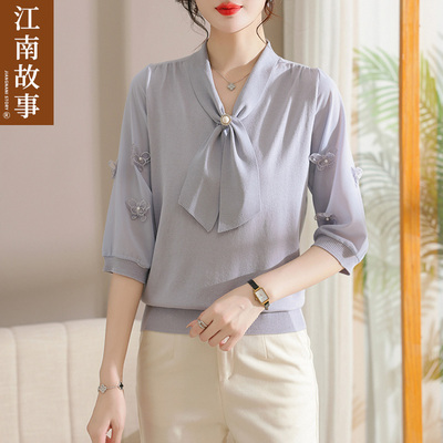 江南故事妈妈装休闲针织衫