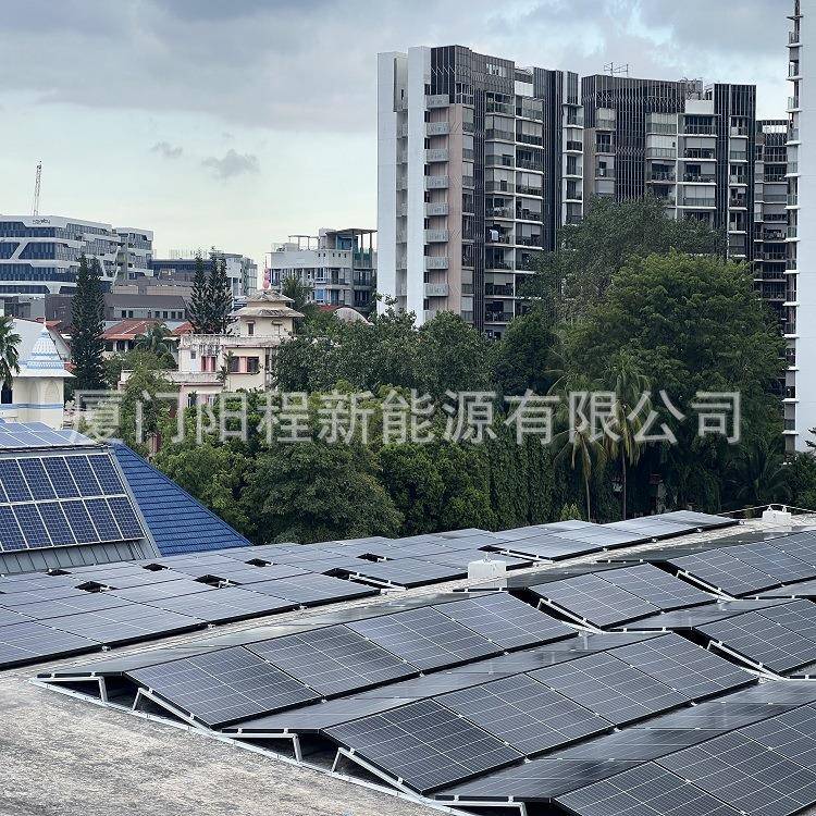 东西朝向压载式平屋顶安装电池板铝合金支架固定角度光伏支架