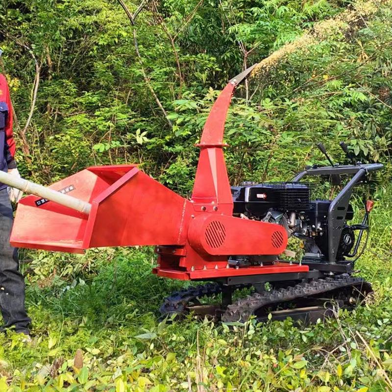 制定油履带式枝粉碎机树电动柴木NIN材粉碎机杂树枝移动式果园碎