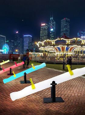 景区双发光户外坐道具活互动跷跷板游乐童园儿公人812园LED动可广