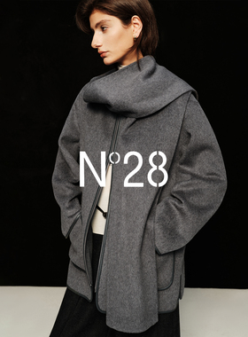 N°28【零压感】山羊绒毛呢外套女秋冬宽松复古带围巾保暖呢大衣