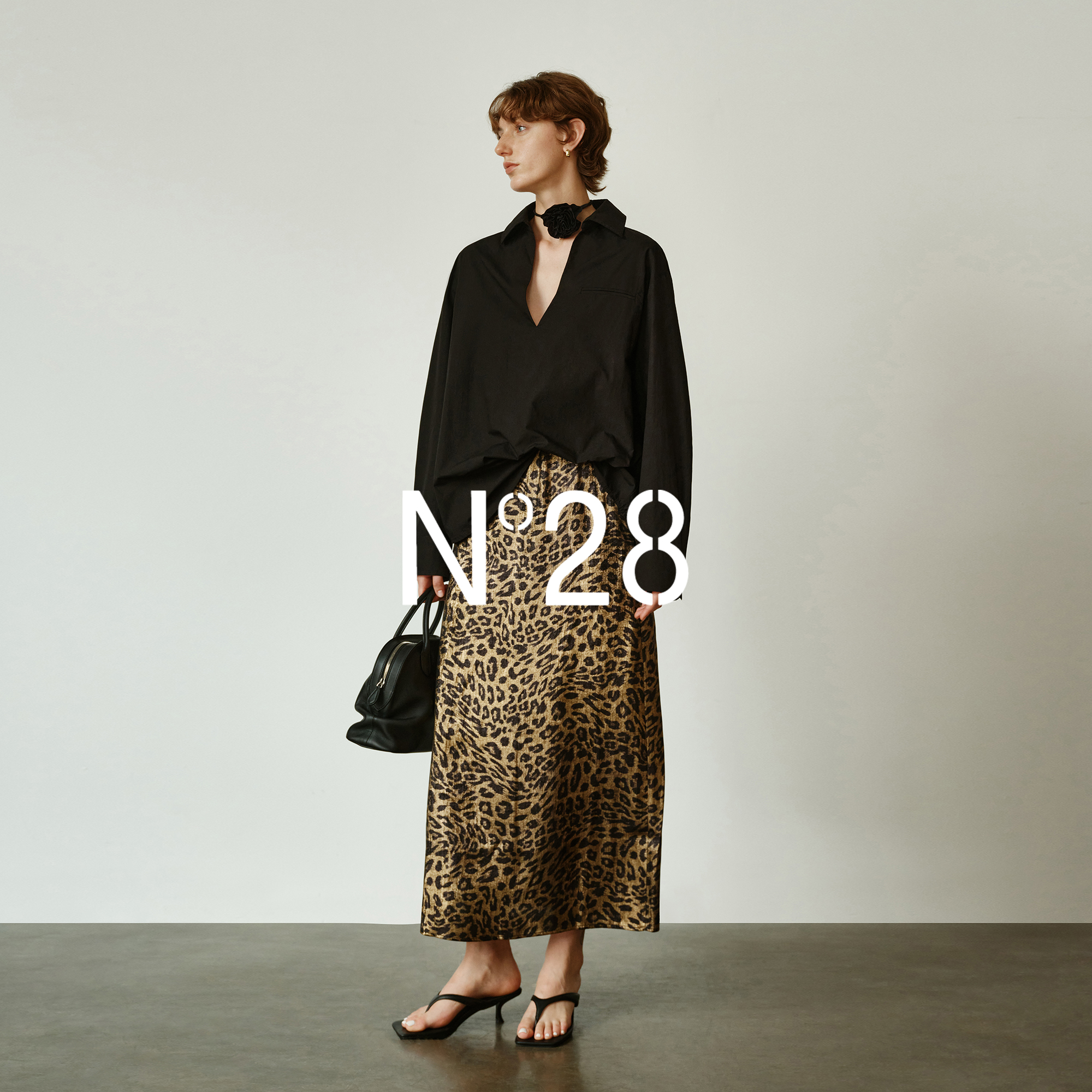 N°28复古豹纹直筒半身裙女秋季2025新款高腰显瘦气质时髦包臀裙