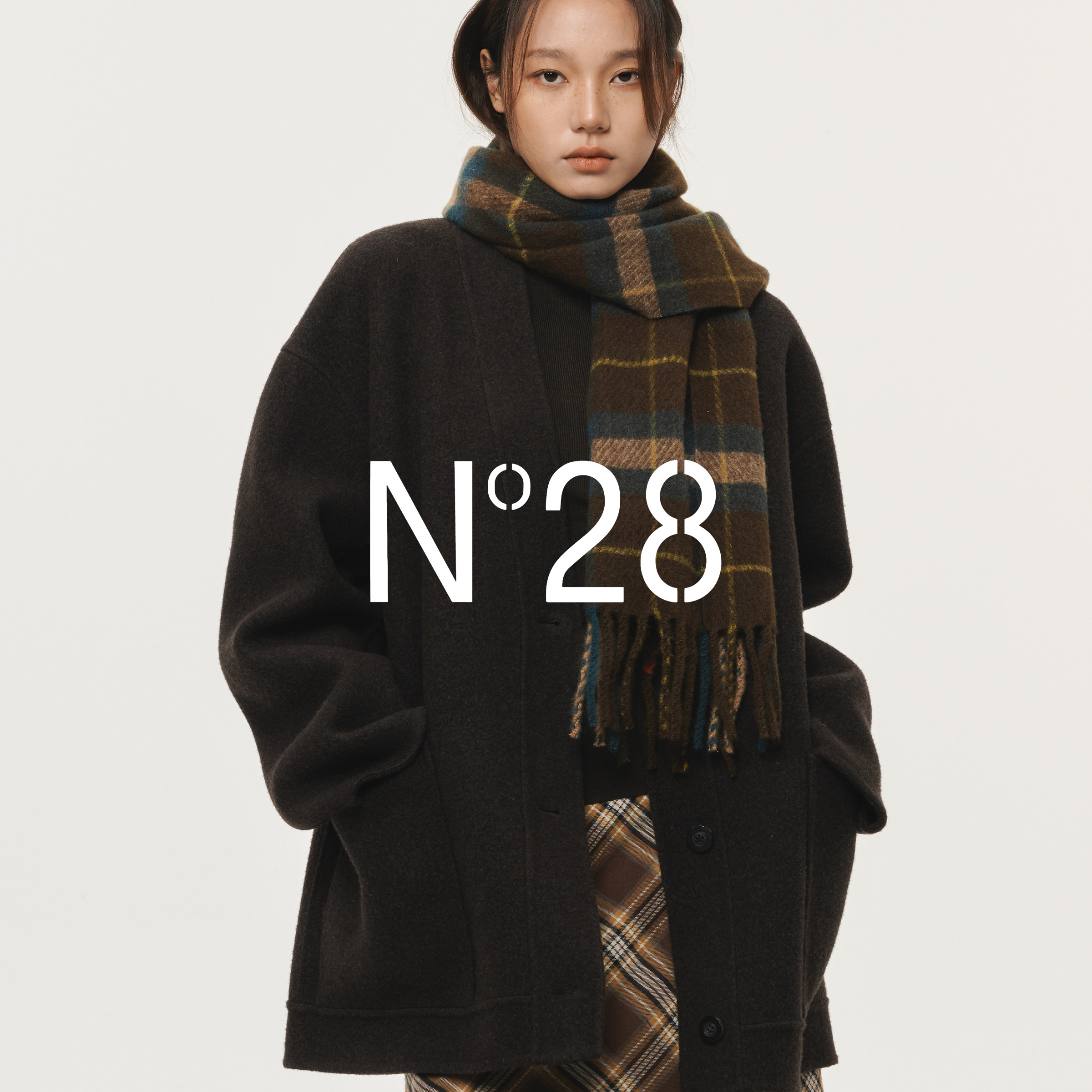 董洁同款山羊绒双面呢V领大衣