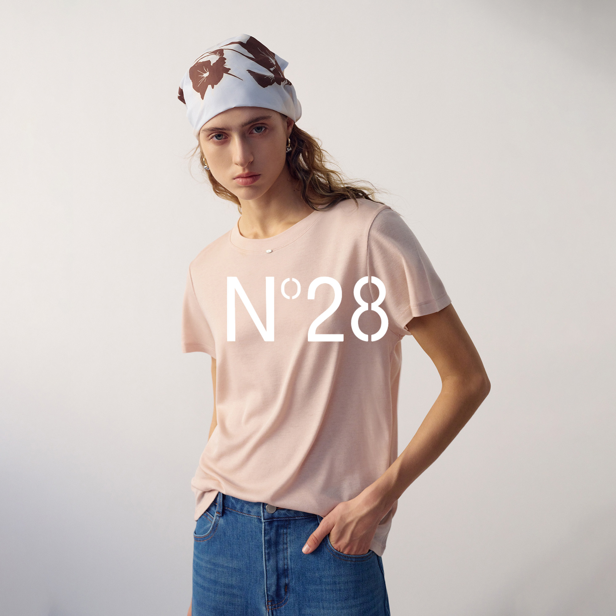 N°28圆领纯色莱赛尔短袖T恤女2026夏季新款宽松通勤打底衫上衣