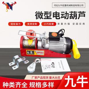 微型牵引钢丝绳电动葫芦 钢丝绳小吊机微型电动葫芦家用起重便携式