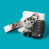 速发锁色扣一车链可爱包挂件情侣汽对手绳多匙圈