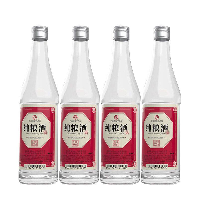 汇丰德纯粮酒500mL浓香型白酒整箱42度/52度500ml*12瓶口粮白酒图片