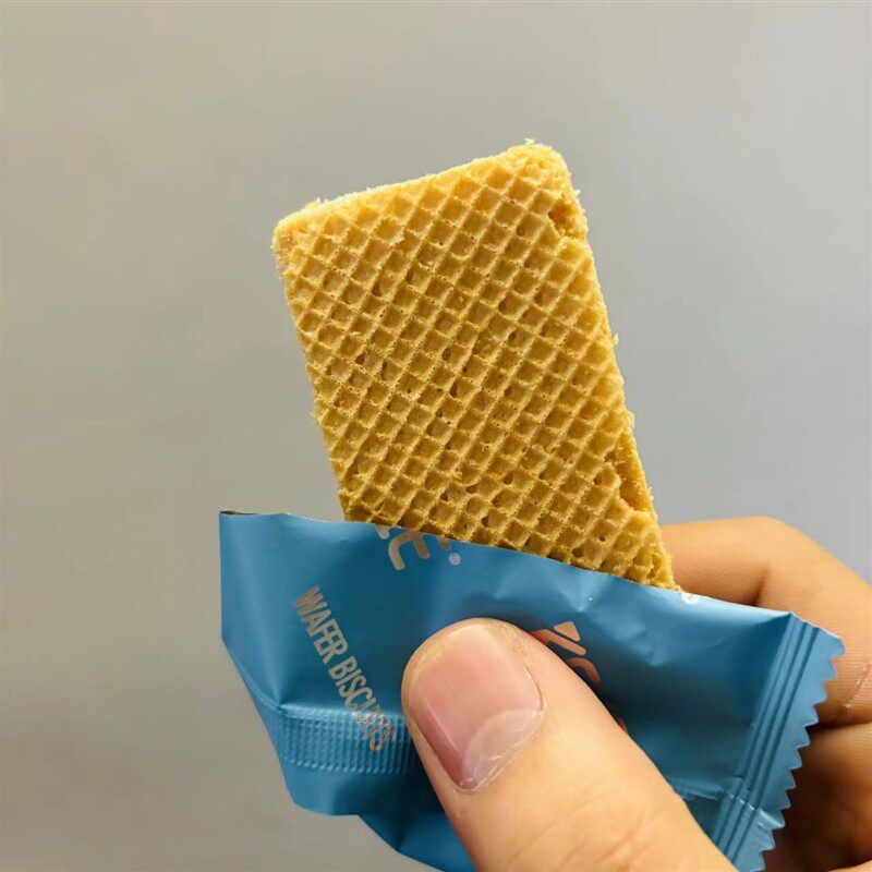 -可可街无蔗糖牛乳味威化饼干258g袋单独小包装巧克力老式休闲零