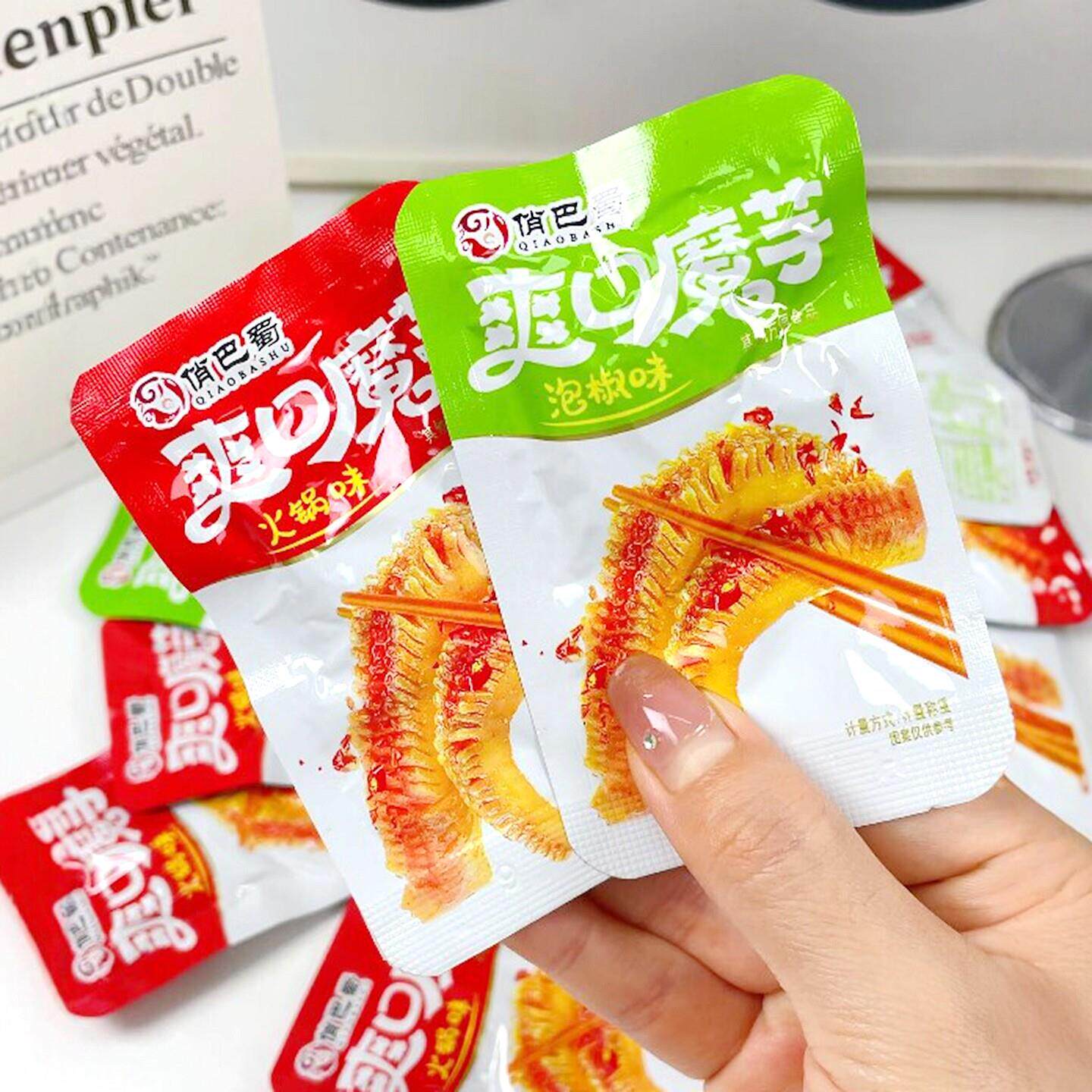 俏巴蜀魔芋爽素毛肚魔芋丝休闲食品解馋火锅泡椒麻辣小吃好吃零食