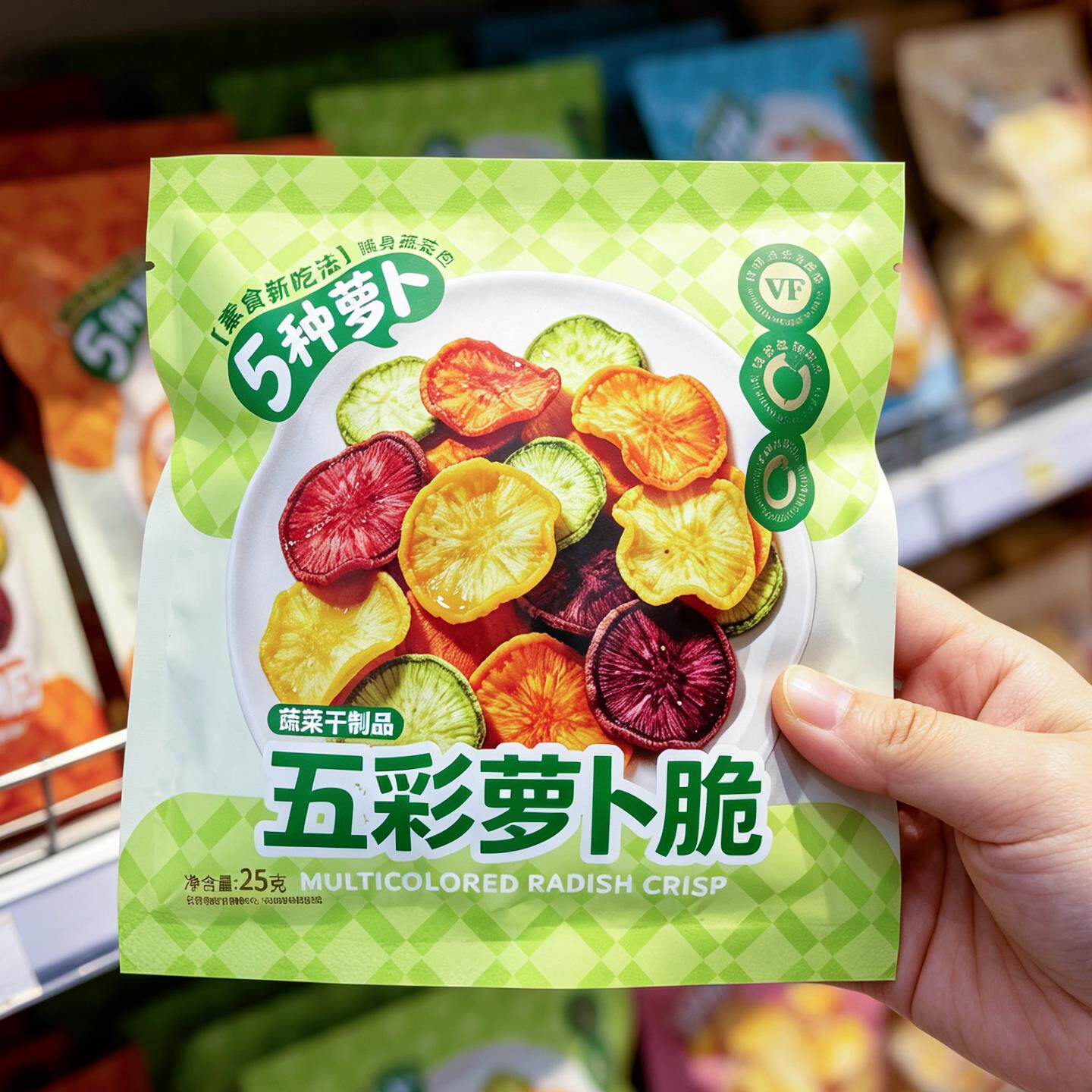 高纤萝卜脆五色萝卜果蔬脆混合蔬菜干营养健康休闲小零食25g/1袋