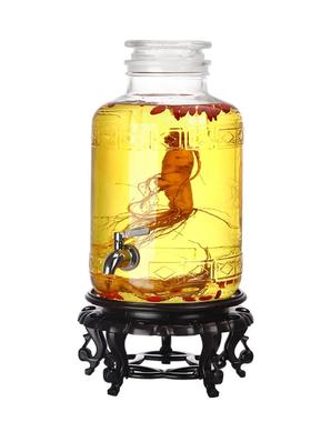 1VPR磨砂口玻璃泡酒瓶无铅加厚人参10斤20斤30斤40斤50斤60容器带