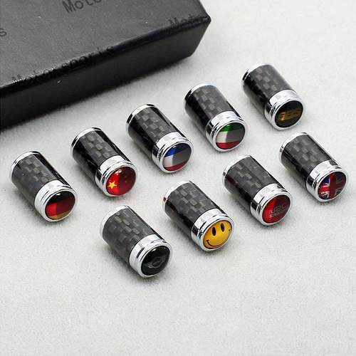 碳纤气门嘴帽带车标适用通用汽车碳纤维改装气门芯嘴气门嘴充气